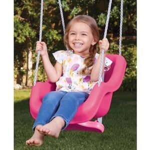 Little Tikes 2-in-1 Snug 'n Secure Swing in vibrant magenta